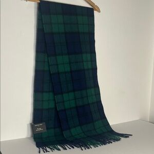 NWT Cashmere Tartan Plaid Scarf in Blue and Green